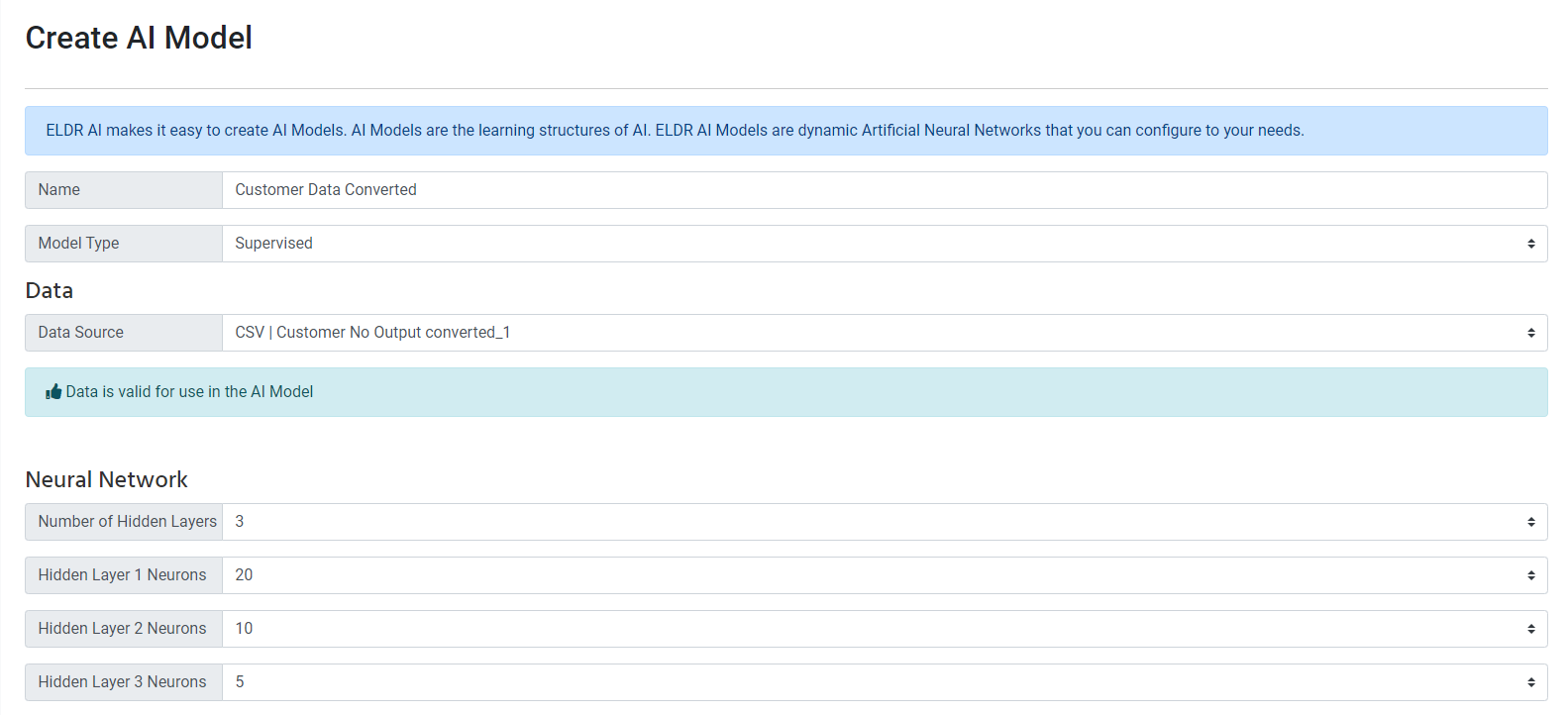 ELDR AI Create Model From Unsupervised Data
