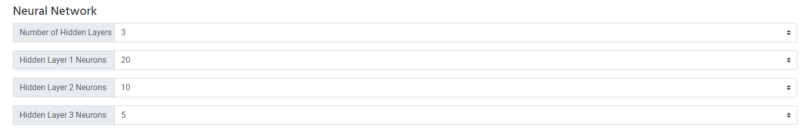 ELDR AI Artificial Neural Network Parameters
