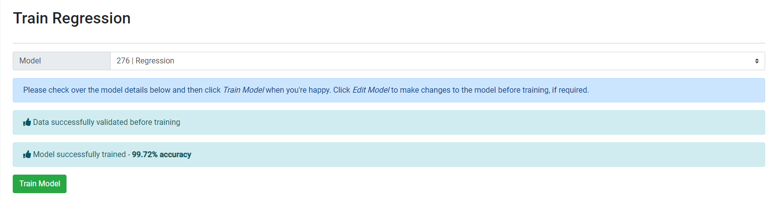 ELDR AI Regression Train Model