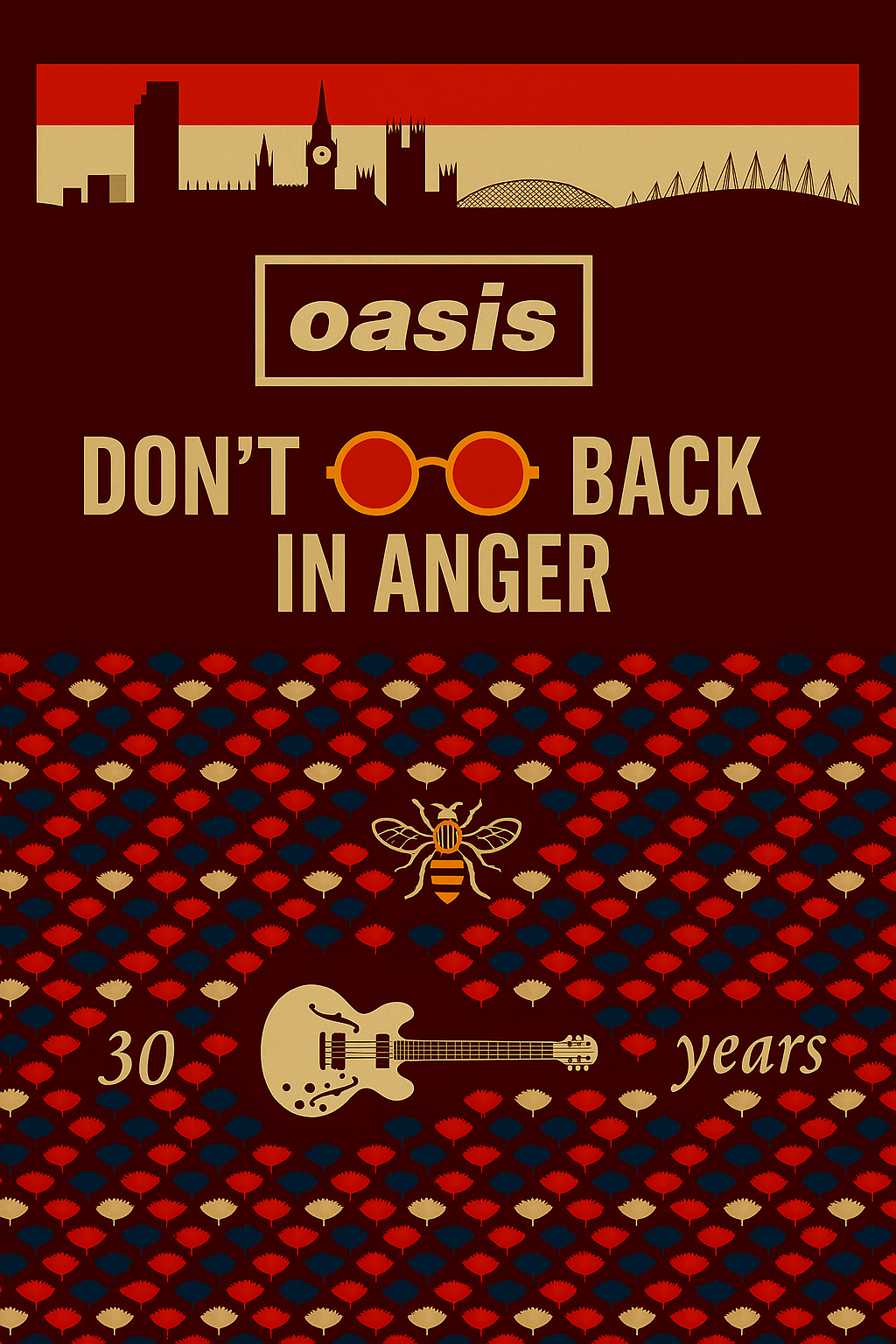 oasis dont look back in anger 30 year anniversary t shirt open stage it competition